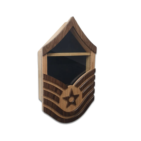 Air Force Master Sergeant E7 Shadow Box – 3x5 Flag Display – Handcrafted Oak | Made in USA Legacies of America Woodworking Company  Shadow Box