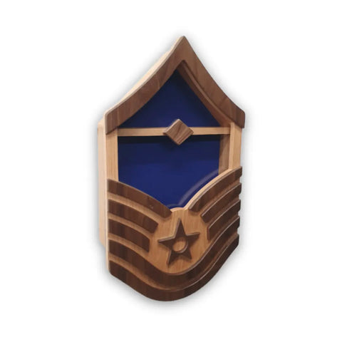 Air Force Master Sergeant E7 Shadow Box – 3x5 Flag Display – Handcrafted Oak | Made in USA Legacies of America Woodworking Company  Shadow Box