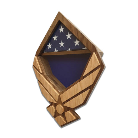 Air Force Modern Wings Shadow Box Display – Walnut Backing With Oak Wings | Made in USA Legacies of America Woodworking Company  Shadow Box
