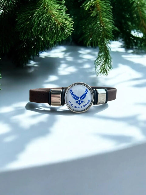 Air Force Wings Cork Bracelet - Officially Licensed Military Merchandise Michelle Marie Boutique  Bracelets