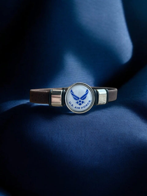 Air Force Wings Cork Bracelet - Officially Licensed Military Merchandise Michelle Marie Boutique  Bracelets