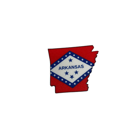 Showcase your patriotism with Chatelet Manufacturings Boglets - USA Flag Charms, perfect for Bogg Bags, Simply Southern, and other totes—ideal for American flag charm collections or displaying your Arkansas pride!.