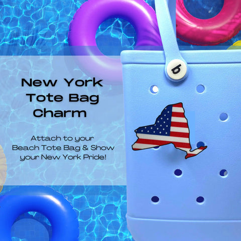 Show your New York pride with Chatelet Manufacturings Boglets USA Flag Charm—perfect for Bogg Bags, Simply Southern, and more. Add this patriotic charm to your tote bag collection today!.