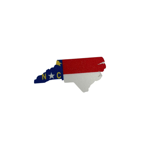 Show your patriotic style with Chatelet Manufacturings Boglets USA Flag Charm, a decorative pin shaped like North Carolina—perfect for Bogg Bags and other totes.