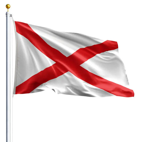 Alabama State Flag – Durable 200 Denier Outdoor Nylon with UV-Resistant SolarGuard Dyes | Made in USA Freedom Flag and Pole 