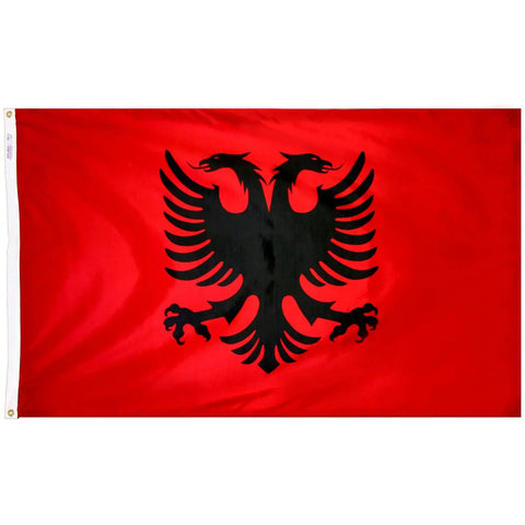 Albania Outdoor Nylon Flag 200 Denier With UV-Resistant SolarGuard Dyes | Made in USA Freedom Flag and Pole 