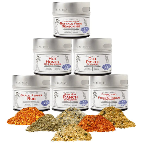 All American Wings Gourmet Seasoning Set – Handcrafted Spice Collection | Made in USA Gustus Vitae  Collections & Gift Sets