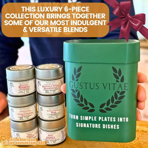 All American Wings Gourmet Seasoning Set – Handcrafted Spice Collection | Made in USA Gustus Vitae  Collections & Gift Sets