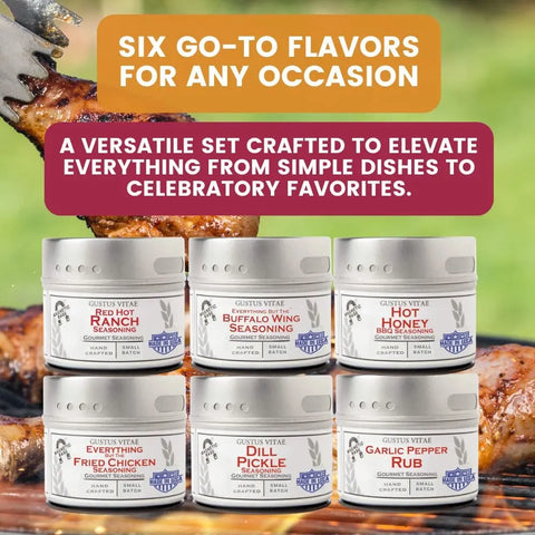All American Wings Gourmet Seasoning Set – Handcrafted Spice Collection | Made in USA Gustus Vitae  Collections & Gift Sets