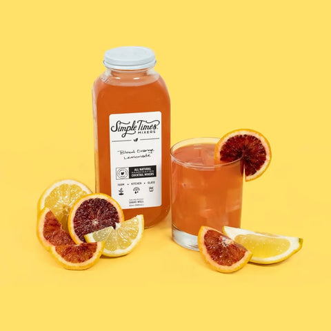 All Natural Blood Orange Lemonade Cocktail Mixer 32oz – Drink Mixer | Made in USA Simple Times Mixers  32oz Single Bottle