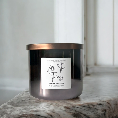 "All the Things" Ginger and Spice Luxury Scented Candle Wick and Glow Candle Company™  Candles