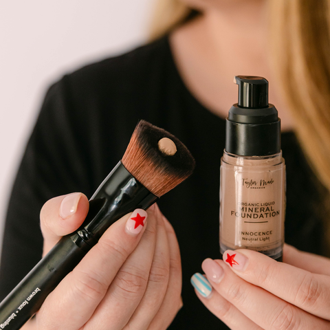 Premium Blurring Foundation Brush – Soft Synthetic Bristles for Liquid Makeup | Ethically Made in USA Taylor Made Organics  makeup tools