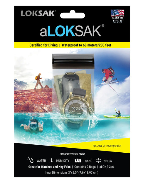 Aloksak Waterproof Element Proof Bag 3x6 Inch – 2 Pack | Made in USA LOKSAK