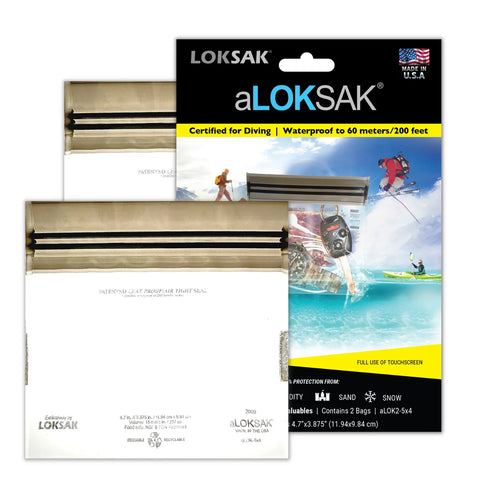 Aloksak Waterproof Element Proof Storage Bags 5x4 Inch – 2 Pack | Made in USA LOKSAK