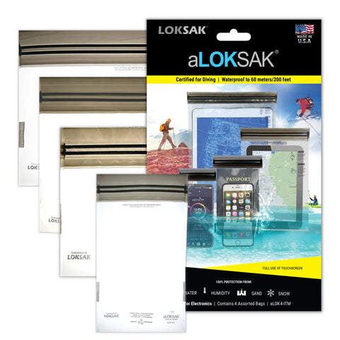 Aloksak Waterproof Multi Pack – Assorted Sizes 5x4 to 9x6 Inches | Made in USA LOKSAK