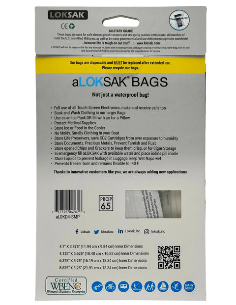 Aloksak Waterproof Multi Pack – Assorted Sizes 5x4 to 9x6 Inches | Made in USA LOKSAK