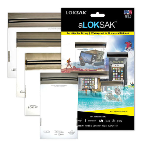 Aloksak Waterproof Multi Pack – Assorted Sizes 5x4 to 9x6 Inches | Made in USA LOKSAK