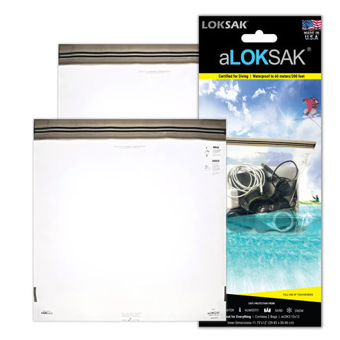 Aloksak Waterproof Storage Bags 12x12 Inch – 2 Pack | Made in USA LOKSAK