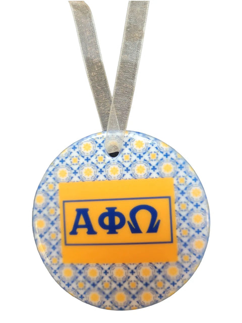 Alpha Phi Omega Ceramic Ornament 3 Inch Diameter – Fraternity Pride Decor | Made in USA Crafted Gift Michelle Marie Boutique  Ornaments