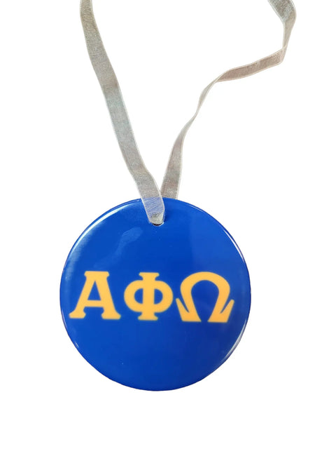 Alpha Phi Omega Ceramic Ornament 3 Inch Diameter – Greek Letter Keepsake | Made in USA Decorative Gift Michelle Marie Boutique  Ornaments