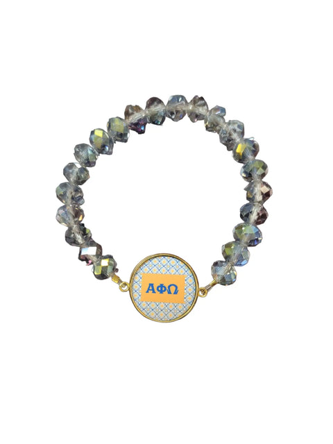 Alpha Phi Omega Crystal Bracelet – Delicate Fraternity Jewelry Gift with Shimmering Beads | Made in USA Michelle Marie Boutique  Bracelet
