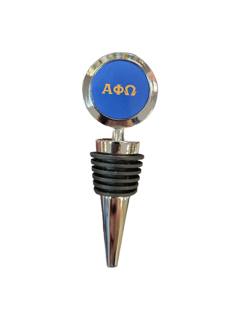 Alpha Phi Omega Wine Bottle Stopper – 3.5 Inch Custom Fraternity Wine Accessory | Made in USA Durable Design Michelle Marie Boutique  Wine Bottle Stopper