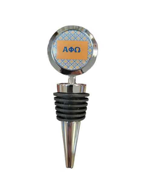 Alpha Phi Omega Wine Bottle Stopper – Handmade Custom Fraternity Wine Accessory | Made in USA Michelle Marie Boutique  Wine Bottle Stopper