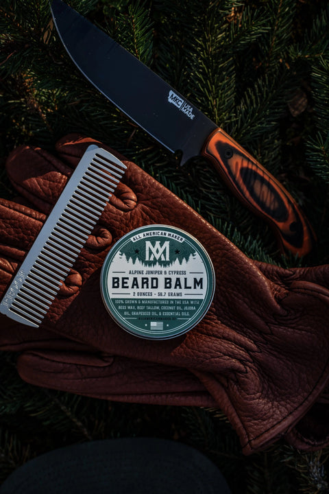 Alpine Juniper Cypress Beard Balm 2 Oz – Nourishing Grooming | Made in USA All American Maker 