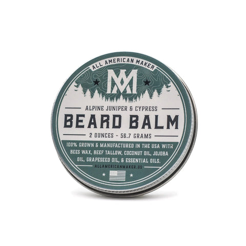 Alpine Juniper Cypress Beard Balm 2 Oz – Nourishing Grooming | Made in USA All American Maker 
