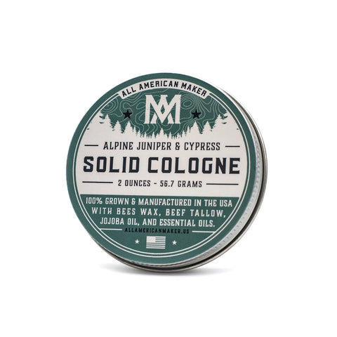 Alpine Juniper Cypress Solid Cologne 2oz – Made in USA All American Maker 