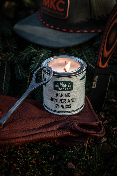Alpine Juniper Cypress Soy Candle 8oz – Natural Home Fragrance | Made in USA All American Maker 
