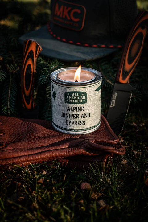 Alpine Juniper Cypress Soy Candle 8oz – Natural Home Fragrance | Made in USA All American Maker 