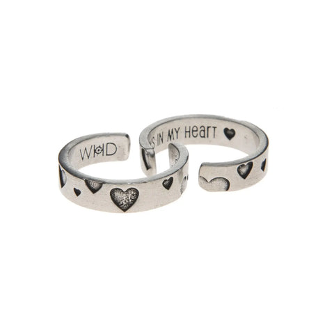 Always in My Heart Pewter Inspire Ring – Heart Motif Adjustable Band | Made in USA Handcrafted Whitney Howard Designs  InspireRings