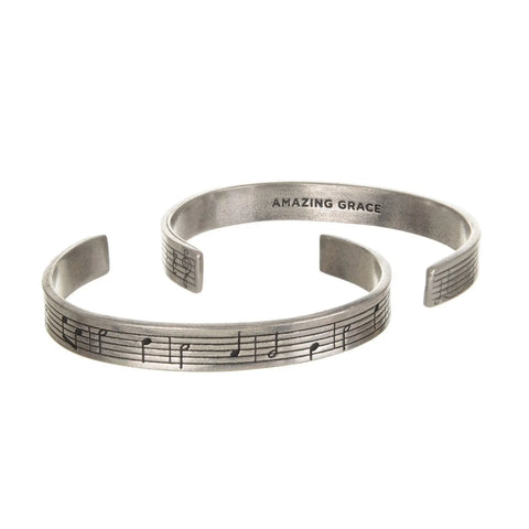 Amazing Grace Hymn Engraved Cuff Bracelet – Recycled Pewter Inspirational Jewelry | Made in USA Whitney Howard Designs  Cuff Bracelets