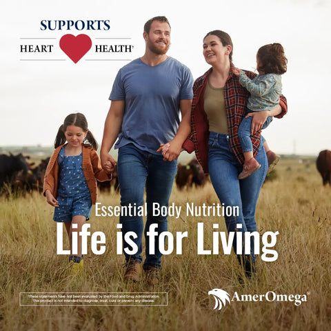 AmerOmega American Made Fish Oil Supplement – 550mg Omega-3 Softgels, Heart Health Support | Made in USA Ameromega  Health
