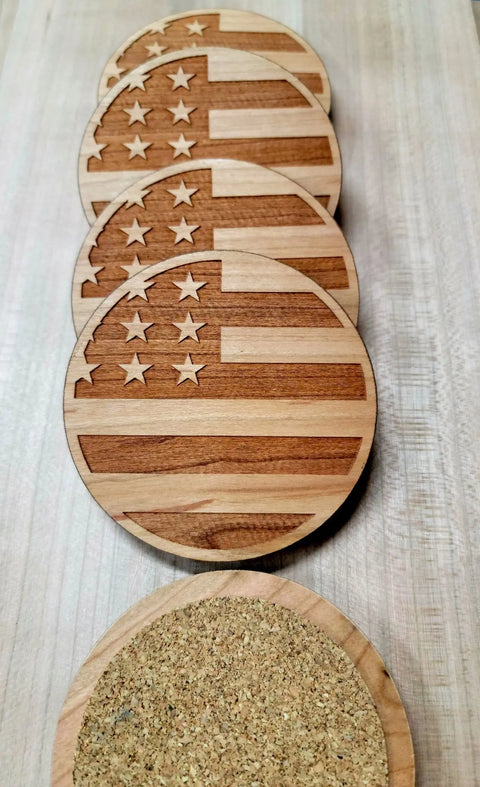 American Flag Coaster Set American Grains LLC 