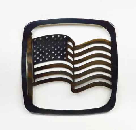 American-Made Metal US Flag Trivet – Handcrafted Heat Resistant Kitchen Hot Plate Pad | Made in USA Knights Home Decor  item