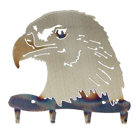 American-Made Stainless Steel Eagle Head Key Rack – Rustic Wall Organizer | Made in USA Knights Home Decor  item
