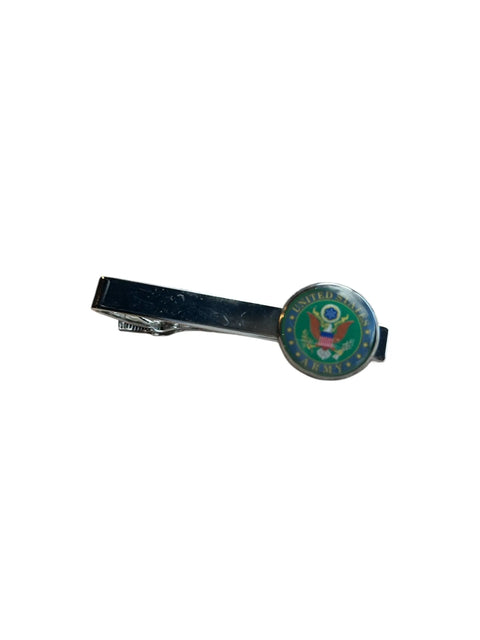 American-Made U.S. Army Seal Tie Clip – Patriotic Silver-Tone Accessory for Military Enthusiasts | Handmade in USA Michelle Marie Boutique 