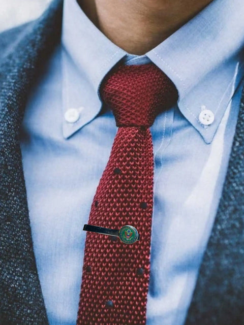 American-Made U.S. Army Seal Tie Clip – Patriotic Silver-Tone Accessory for Military Enthusiasts | Handmade in USA Michelle Marie Boutique 