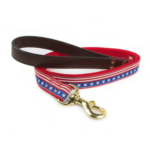 American Traditions Leather and Ribbon Dog Leash Auburn Leathercrafters  item