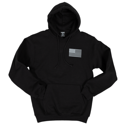 Black American Flag Pullover Hoodie – Lightweight Sweatshirt | Made in USA Proudly USA  T-shirt