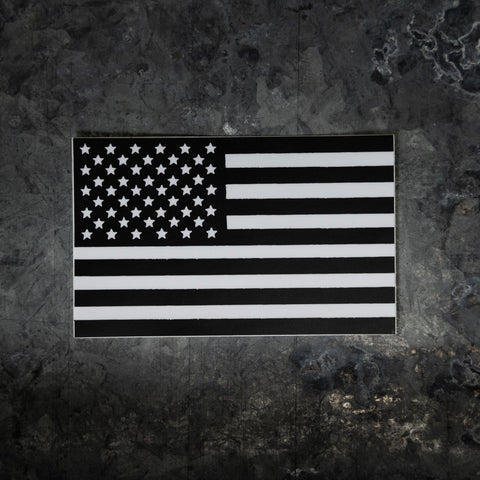 Black and White American Flag Window Decal 5.5 Inch – Patriotic Car Sticker | Made in USA Proudly USA  Sticker