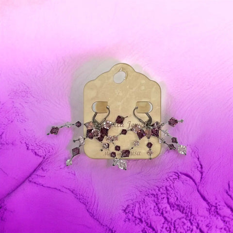 Amethyst Austrian Crystal Firework Earrings Michelle Marie Boutique  Earring