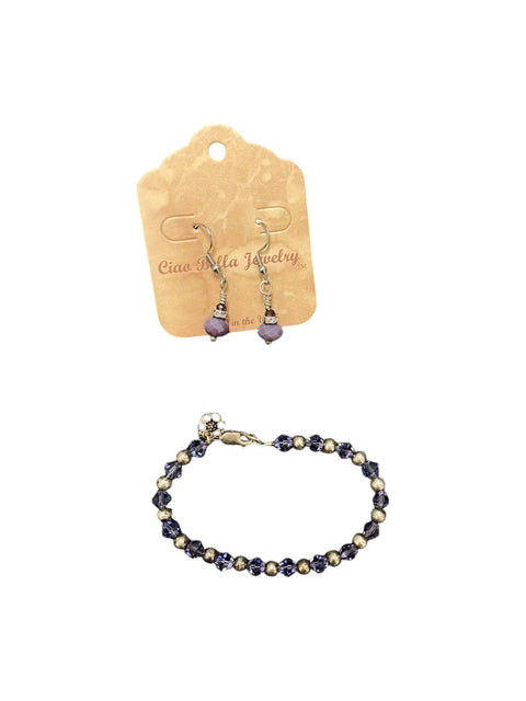 Amethyst Beaded Bracelet And Matte Finish Earrings Set – Unique Jewelry Gift | Made In USA Michelle Marie Boutique  Bracelet