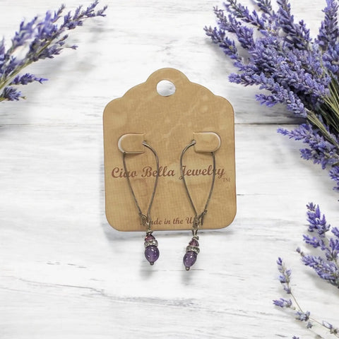 Amethyst Hook Earrings Michelle Marie Boutique  Earrings
