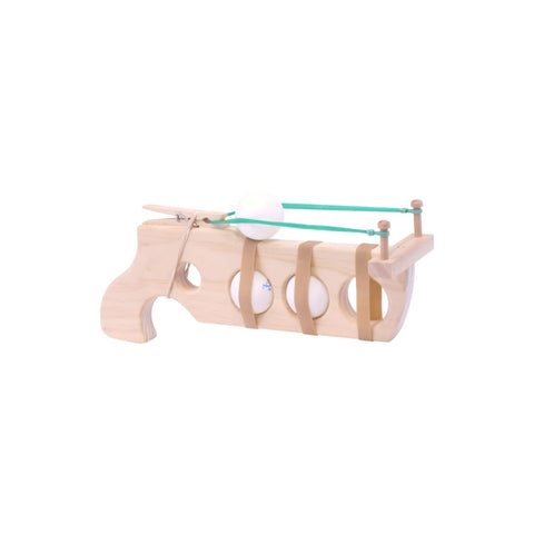 Amish Craft Wooden Ping Pong Ball Rubber Band Gun Toy – Handcrafted Toy Gun | Made in USA Amish Toy Box  Toy