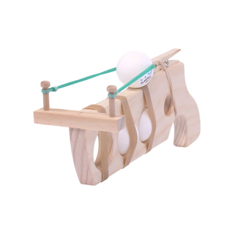 Amish Craft Wooden Ping Pong Ball Rubber Band Gun Toy – Handcrafted Toy Gun | Made in USA Amish Toy Box  Toy