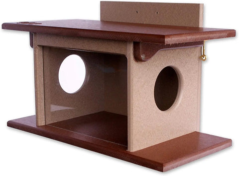 Amish Crafted Poly Lumber Squirrel Feeder – Eco-Friendly Wildlife Corn House | Made in USA Amish Toy Box  Squirrel Feeder