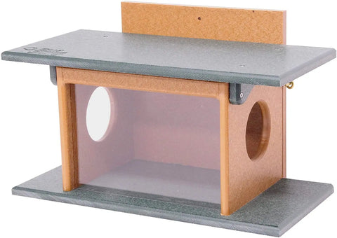 Amish Crafted Poly Lumber Squirrel Feeder – Eco-Friendly Wildlife Corn House | Made in USA Amish Toy Box  Squirrel Feeder